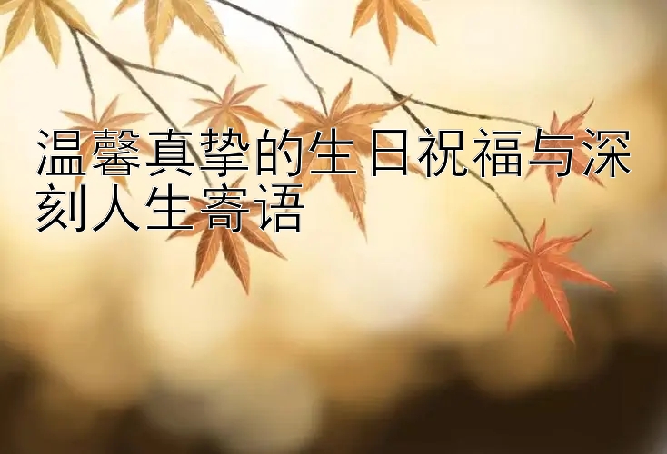 温馨真挚的生日祝福与深刻人生寄语