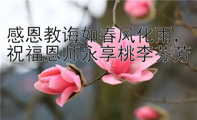 感恩教诲如春风化雨，祝福恩师永享桃李芬芳