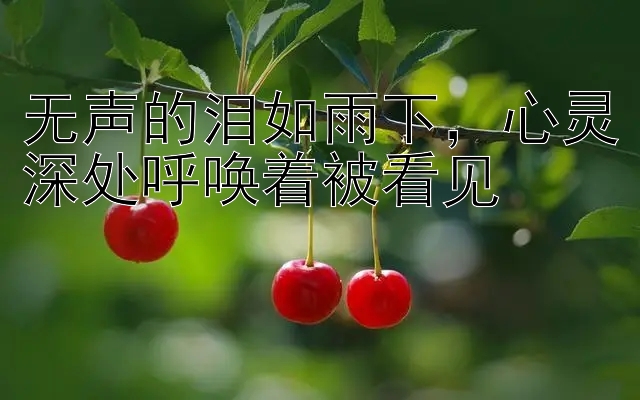 无声的泪如雨下，心灵深处呼唤着被看见