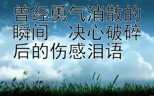 曾经勇气消散的瞬间  决心破碎后的伤感泪语