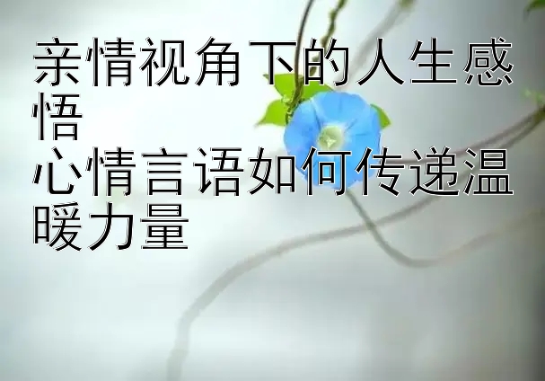 亲情视角下的人生感悟  
心情言语如何传递温暖力量