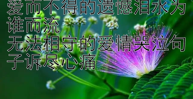 爱而不得的遗憾泪水为谁而流  
无法相守的爱情哭泣句子诉尽心痛